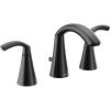 Moen Glyde Chrome Two-Handle High Arc Widespread Bathroom Sink Faucet for 3-Hole Setups with Valve Included, TV6173(Matte Black)