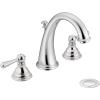 Moen Kingsley Chrome Traditional Two-Handle Widespread High-Arc Bathroom Faucet with Drain Assembly, Valve Required, T6125
