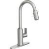 Moen Meena One Handle Kitchen Faucet with Pull Down Sprayer, High Arc Kitchen Sink Faucet Featuring Reflex System and Duralock Quick Connect, Bronzed Gold, 87270BZG(Spot Resist Stainless)