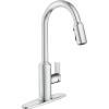 Moen Meena One Handle Kitchen Faucet with Pull Down Sprayer, High Arc Kitchen Sink Faucet Featuring Reflex System and Duralock Quick Connect, Bronzed Gold, 87270BZG(Chrome)