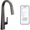 Moen Nio Black Stainless Smart Faucet, Touchless Modern Kitchen Faucet with Pull Down Sprayer, Voice Control and Power Boost, One-Handle Easy Installation, S75005EVBLS