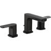 Moen Rizon Matte Black Two-Handle Widespread Bathroom Faucet, Valve Required, T6920BL(Matte Black)