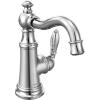 Moen S42107BG Weymouth One-Handle Single Hole Traditional Bathroom Sink Faucet with Drain Assembly, Brushed Gold(Chrome)