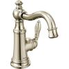 Moen S42107BG Weymouth One-Handle Single Hole Traditional Bathroom Sink Faucet with Drain Assembly, Brushed Gold(Polished Nickel)