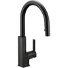 Moen S72308BL STO One-Handle High Arc Pulldown Kitchen Faucet with Power Clean, Matte Black