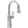 Moen S72608SRS Etch One-Handle High Arc Pulldown Kitchen Faucet with Power Clean, Chrome(Chrome)