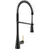 Moen Sinema Matte Black Single-Handle Touchless High Arc Pulldown Kitchen Faucet, Spring Kitchen Sink Faucet with Pulldown Sprayer Head and Wave Motion Sensor, S5235EWBL