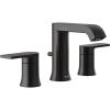 Moen T6708BL Genta LX Two-Handle Widespread Modern Bathroom Faucet, Valve Required, Matte Black