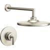 Moen TS22002BL Arris Posi-Temp Pressure Balancing Modern Shower Trim Kit with 10-Inch Rainshower, Valve Required, Matte Black(Brushed Nickel)