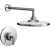 Moen TS22002BL Arris Posi-Temp Pressure Balancing Modern Shower Trim Kit with 10-Inch Rainshower, Valve Required, Matte Black(Chrome)