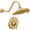 Moen TS32102EPBL Weymouth Posi-Temp Shower Trim Kit, Valve Required, including 9-Inch 2-Spray Eco-Performance Rainshower, Matte Black(Brushed Gold)