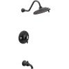 Moen TS32104EPBN Weymouth Posi-Temp Tub and Shower Trim Kit, Valve Required, including 9-Inch 2-Spray Eco-Performance Rainshower, Brushed Gold(Matte Black)