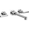 Moen TS43003 Arris Two-Handle Wall Mount Bathroom Faucet Trim, Valve Required, Chrome(Chrome)