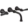 Moen TS44104BL Colinet Traditional Lever Handle Wall Mount Bathroom Faucet Trim, Valve Required, Matte Black