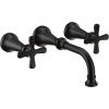 Moen TS44105BL Colinet Traditional Cross Handle Wall Mount Bathroom Faucet Trim, Valve Required, Matte Black(Matte Black)