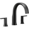 Moen TS983BN Doux Two-Handle Roman Tub Faucet, Valve Required, Brushed Nickel(Matte Black)