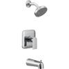 Moen UT2473EPBN Genta LX M-CORE 2-Series 1-Handle Tub and Shower Trim Kit, Valve Required, Brushed Nickel(Chrome)