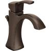 Moen Voss Brushed Gold One-Handle High-Arc Bathroom Faucet with Drain Assembly for Single-Hole Sink, 6903BG(Bronze)