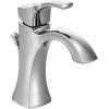 Moen Voss Brushed Gold One-Handle High-Arc Bathroom Faucet with Drain Assembly for Single-Hole Sink, 6903BG(Chrome)