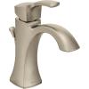 Moen Voss Brushed Gold One-Handle High-Arc Bathroom Faucet with Drain Assembly for Single-Hole Sink, 6903BG(Nickel)