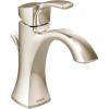 Moen Voss Brushed Gold One-Handle High-Arc Bathroom Faucet with Drain Assembly for Single-Hole Sink, 6903BG(Polished Nickel)