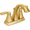 Moen Voss Brushed Gold Transitional Two-Handle High Arc Centerset Bathroom Faucet for 4-Inch 3-Hole Setup, 6901BG(Brushed Gold)