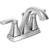 Moen Voss Brushed Gold Transitional Two-Handle High Arc Centerset Bathroom Faucet for 4-Inch 3-Hole Setup, 6901BG(Chrome)