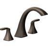 Moen Voss Brushed Gold Two-Handle Deck Mount Roman Tub Faucet Trim Kit, Valve Required, T693BG(Bronze)