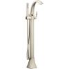 Moen Voss Brushed Nickel One-Handle Freestanding Floor Mount Tub Filler, Freestanding Bathtub Faucet with Handshower, 695BN(Brushed Nickel)