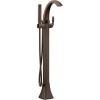 Moen Voss Brushed Nickel One-Handle Freestanding Floor Mount Tub Filler, Freestanding Bathtub Faucet with Handshower, 695BN(Oil Rubbed Bronze)