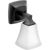 Moen Voss Matte Black 1-Light Dual-Mount Bath Bathroom Vanity Light Fixture with Frosted Glass, YB5161BL