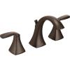 Moen Voss Oil-Rubbed Bronze Contemporary Two-Handle Widespread Bathroom Sink Faucet Trim Kit for Adjustable 3-Hole Installations, Valve Required, T6905ORB(0.5)