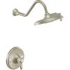 Moen Weymouth Brushed Gold Posi-Temp Shower Trim Kit, Valve Required, including 9-Inch 2-Spray Rainshower, TS32102BG(Brushed Nickel)