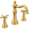 Moen Weymouth Brushed Gold Two-Handle Widespread Cross Handle Bathroom Faucet Trim Kit, Valve Required, TS42114BG(Brushed Gold)