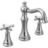 Moen Weymouth Brushed Gold Two-Handle Widespread Cross Handle Bathroom Faucet Trim Kit, Valve Required, TS42114BG(Polished Nickel)