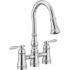 Moen Weymouth Matte Black Two Handle Pulldown Bridge Kitchen Faucet, S73204BL(Chrome)
