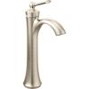 Moen Wynford Chrome One-Handle High Arc Vessel Sink Bathroom Faucet, 4507(Brushed Nickel)