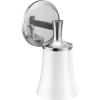 Moen YB0361CH Flara 1-Light Dual-Mount Bath Bathroom Vanity Light Fixture with Frosted Glass, Chrome(Chrome)