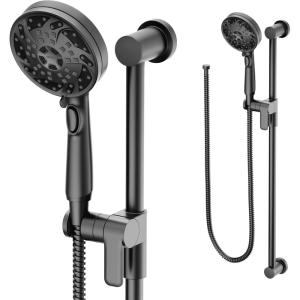 Moen 3670EPBN 5-Function Massaging Handshower with Toggle Pause, Includes 30-Inch Slide Bar and 69-Inch Hose, Brushed Nickel(Matte Black)