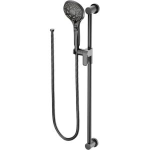 Moen 3671EP 5-Function Massaging Handshower with Toggle Pause, Includes 30-Inch Slide Bar and 69-Inch Hose, Chrome(Matte Black)