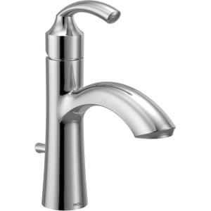 Moen 6170 Glyde Single Handle Bathroom Sink Faucet with Optional Deckplate, Chrome