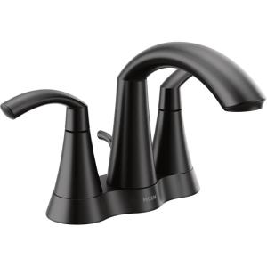 Moen 6172BL Glyde Two-Handle High Arc Centerset Bathroom Faucet, Matte Black