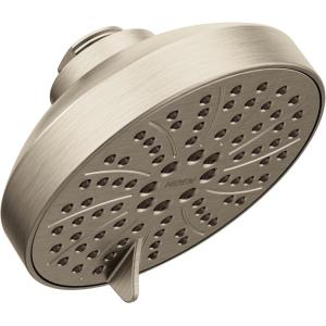 Moen 6512EPBL Gibson Eco-Performance Six-Function Showerhead, Pressure Boosting Shower Head for an Immersive, High-Pressure Spray, 4.5-Inch Diameter, Matte Black(Brushed Nickel)