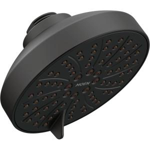 Moen 6512EPBL Gibson Eco-Performance Six-Function Showerhead, Pressure Boosting Shower Head for an Immersive, High-Pressure Spray, 4.5-Inch Diameter, Matte Black(Matte Black)