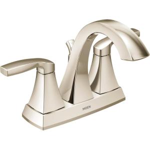 Moen 6901NL Voss Two-Handle High Arc Centerset Bathroom Faucet, Polished Nickel