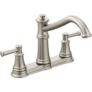 Moen 7250BL Belfield Traditional Two Handle High Arc Kitchen Faucet, Matte Black(Stainless Steel)