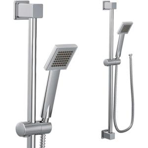 Moen 90 Degree Chrome Modern Eco-Performance Handshower Handheld Shower with 30-Inch Slide Bar and 69-Inch Metal Hose, S3879EP(Chrome)