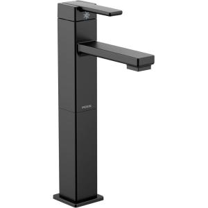 Moen 90 Degree Matte Black One-Handle Single Hole Vessel Sink Modern Bathroom Faucet, S6712BL