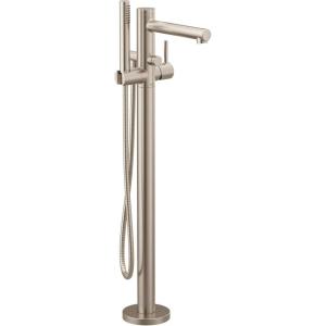 Moen Align Brushed Gold One-Handle Freestanding Floor Mount Tub Filler, Freestanding Tub Faucet with Handshower, 395BG(Brushed Nickel)