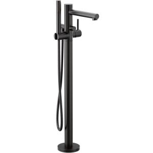 Moen Align Brushed Gold One-Handle Freestanding Floor Mount Tub Filler, Freestanding Tub Faucet with Handshower, 395BG(Matte Black)